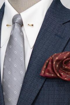 Bộ Suit Xanh Đen Họa Tiết Sọc Trắng Mờ Classic Fit TGS393